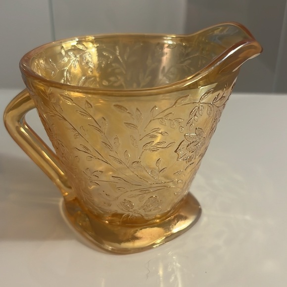 Vintage Peach carnival glass cream and sugar set - Picture 3 of 8